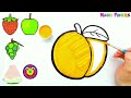 Strawberry and 6 More Fruits Drawing, Painting, Coloring for Kids and Toddlers | Learn Fruits #302