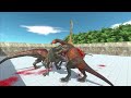 3 T-REX VS ALL FACTION 🏰DEATH RUN🐱Animal Revolt Battle Simulator