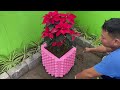 Flower pots craft // Details how to make Flower pots from Cement and Egg trays