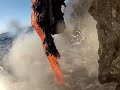 Amazing up close footage of Lava entering the ocean.