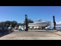 Prowler 31 Catamaran Boat Launched with Fork Lift at Marina