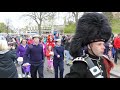 Drum Major Duncan Macdonald leads the Massed Highland Pipe Bands through Inverness in Scotland