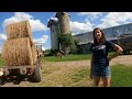 MY DAUGHTERS HELP WITH HAULING BALES // Farming With Draft Horses