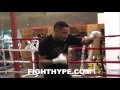 ANDRE WARD DISPLAYS TECHNIQUE AND FOOTWORK AS HE SHADOWBOXES AHEAD OF SULLIVAN BARRERA CLASH