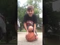 Playing basketball and made a backwards shot
