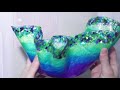 (636) 🟣🔵🟢🌊 WAVE OF SHELLS FREE-FORM RESIN BOWL 🟣🔵🟢🌊Amazing Results! with Sandra Lett 020721