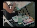 Live wedding painter in Central Florida creates watercolor art at weddings for guests to enjoy!