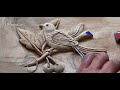 wood carving bird and leaf | Wood art
