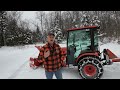 736 Moving Snow Before The Winter Heatwave. Kubota LX2610 Tractor. Part 1  4K