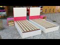 كيفية صنع سرير لشخص واحد على طريقة  البليز بالخيط مع الشرح والقياسات