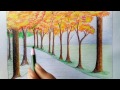 How to draw  scenery of autumn season Step by step