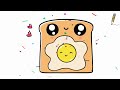 How to Draw a Cute Egg & Bread Step by step Follow Along video for KIDS