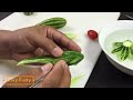 How To Make Cucumber Flower Carving Garnish - Art In Cucumber Flower Carving