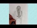 How to Draw  Girl Backside in saree!! pencil sketch for beginners 👍😊 by Subhi jaiswal