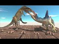 Carcharodontosaurus Battles on Tilting Tower Animal Revolt Battle Simulator