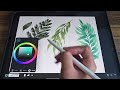 Botanical Watercolor Leaves And Greenery In Artset App For Ipad