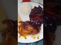 Oven Baked #BBQ Chicken Southern Fried Red Cabbage White Rice With #Bacon Honey Jalapeno #Cornbread