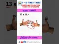 TIMES TABLE 11-15 PART 3 #maths #mathtricks #multiplication  #timestable #shortsvideo #shorts