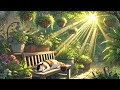 Relaxing Music with Peaceful Cat Nap in a Sunlit Garden: Soothing Sounds for Meditation and Rest