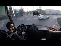Bova Futura BUS Coach manual gearbox driving POV/Dashboard/Side camera
