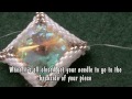 Beading4perfectionists : Bezel around a square 18mm rivoli pendant beading tutorial