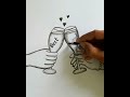 Best Friends Drawing Easy Pencil Sketch - Step by Step | BFF Drawings | Friendship Day Drawing
