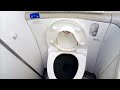 How to flush the toliet without using the hand to touch it at 41 000 feet.