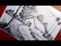 How To Draw village scenery drawing with pencil//Easy Scenery Drawing//Nature Drawings With Pencil
