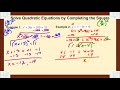 Solve Quadratic Equations by Completing the Square