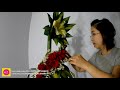 Cắm hoa bàn thờ tập 61 | Hoa Lily vàng ,hoa Hồng Đỏ Lẳng 2 tầng