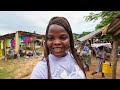 Rural village market day in Togo west Africa. The cost of living in an African village.