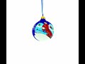 Winter Wonderland Skiing Blue - Blown Glass Ball Christmas Ornament (KK-0749-80)