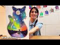 How to Draw Easy Moonlight Painting Tutorial 🌕🐱｜Satisfying Acrylic Painting