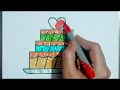 Learn how to draw cute cake drawing for kids and toddlers