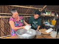 Bánh Tằm Se Tôm Thịt Nước Cốt Dừa, Rau Sống | Hương Vị Bánh Quê || Silkworm cake