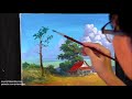 Acrylic Landscape Painting in Time-lapse / House in the Meadow / JMLisondra