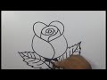 সহজে গোলাপ আঁকুন || How to Draw a rose an easy way 