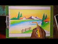How to draw sunset scenery/How to draw sunset drawing
