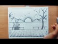 How to Draw Sunset Scenery With Pencil for Beginners|| Pencil Drawing
