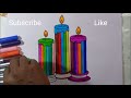 🕯️How To Draw a Candle|Step By Step Candle Coloring|Candle Coloring for Kids& toddler|candle drawing