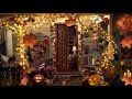 Cozy Autumn Porch 🍂 ASMR Ambience (rustling leaves, candy wrappers, evening sounds) 🎃