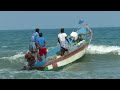 Indian fishing boat gets in to the sea