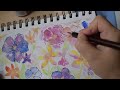 free form water colour flowers no pencil needed. (relaxing art )