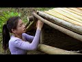 Camp despite heavy rain - Bushcraft wilderness survival shelter