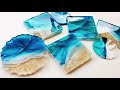 [Resin Art]🌊Ocean Beach Coasters using Holbein Acrylic Ink