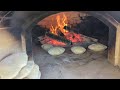 Making Pita Pockets in 90 seconds in a wood burning oven