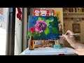 Painting A Pink Rose In Acrylics, Real Time 🌹