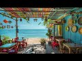 Elegant Jazz Music at Seaside Cafe Ambience ☕ Relaxing Bossa Nova Jazz & Ocean Waves for Uplifting