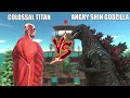 Angry Shin Godzilla Death Run for Revenge vs Team Colossal Titan in Animal Revolt Battle Simulator