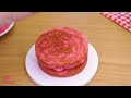 [💕Mini Cake 💕] Best Ever Miniature Half Pink Half Chocolate Donut Cake Decorating | Mini Bakery